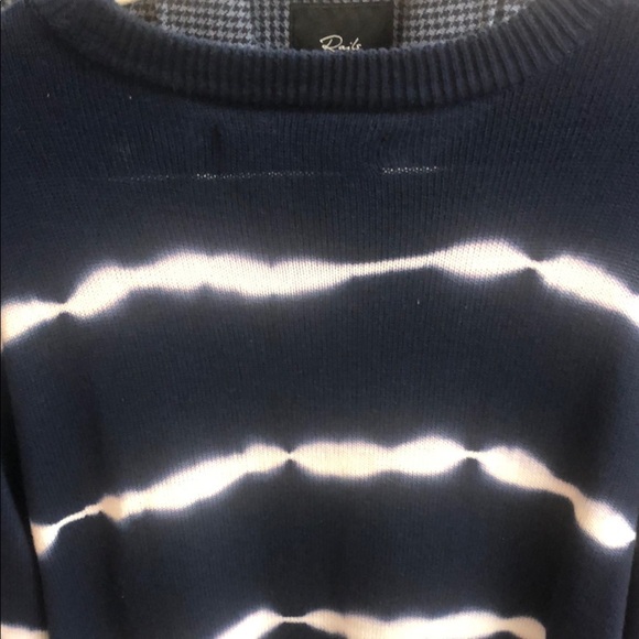 X Ray Blue and White Crewneck Sweater with Tie-Dye Stripes - Picture 6 of 8